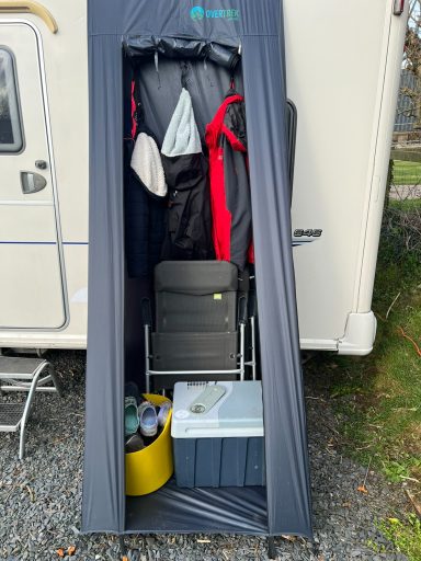 Storage of coats, seats, shoes, cooler box